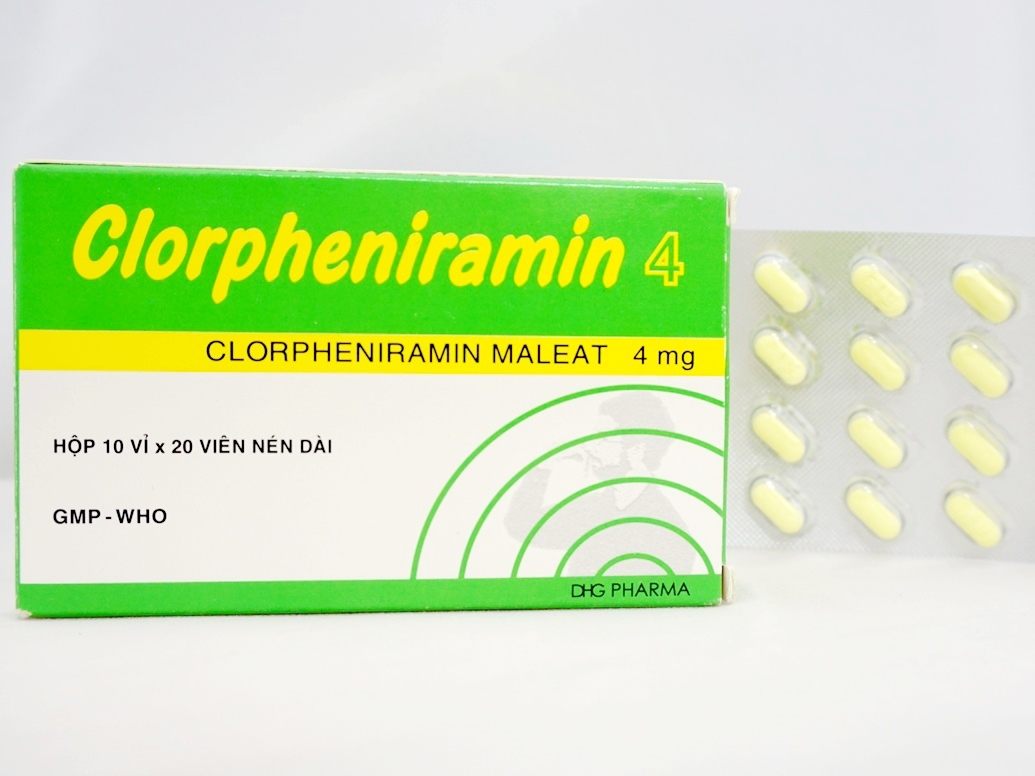 Viên uống điều trị viêm mũi dị ứng Clorpheniramin 4mg