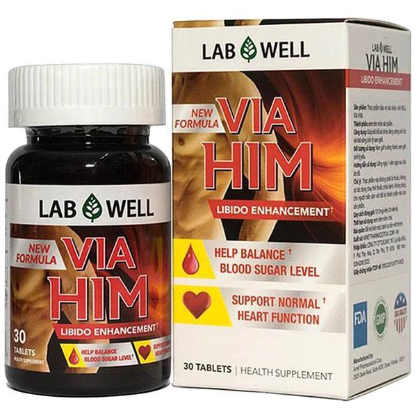 Viên uống hỗ trợ sinh lý nam Via Him Lab Well 30 viên