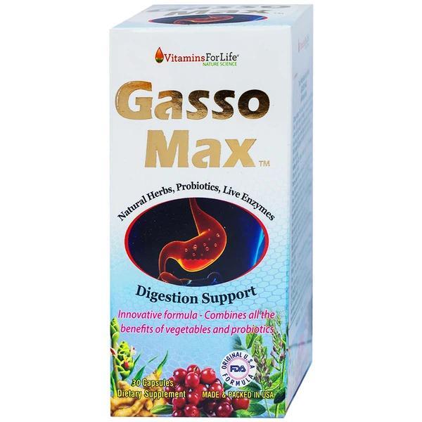 Viên uống hỗ trợ tiêu hóa Gasso Max hộp 30 viên