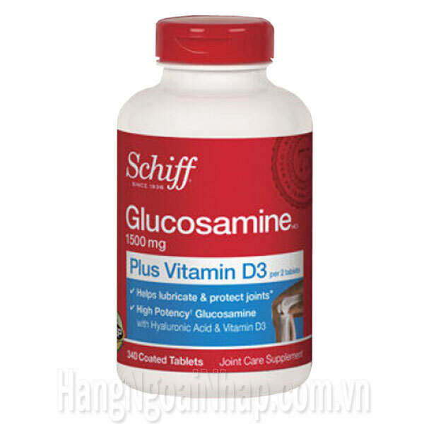 Viên uống Schiff Glucosamin plus vitamin D 340 viên - Công thức mới thêm Joint Fluid 3,3mg