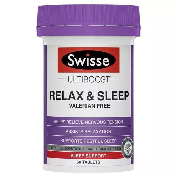Viên uống thư giãn & hỗ trợ giấc ngủ Swisse Ultiboost Relax & Sleep 60 viên