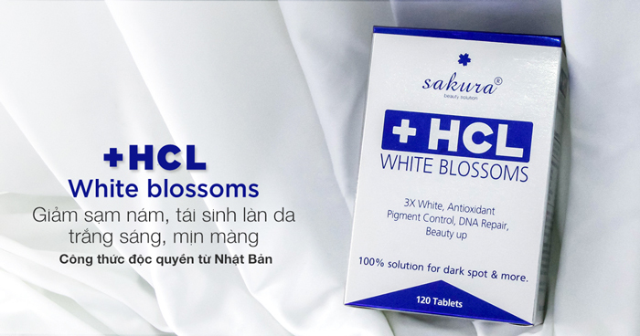 Viên uống trị nám làm trắng da Sakura HCL White Blossoms 120 viên