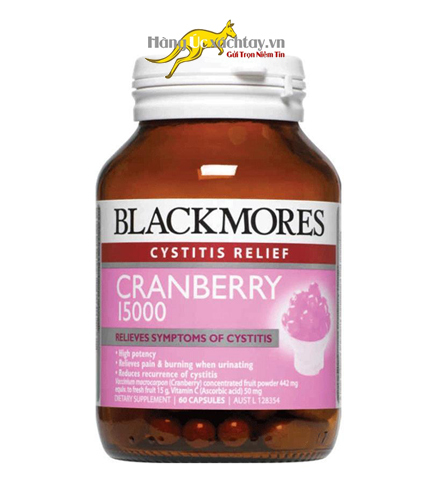 Viên uống trị nhiễm trùng đường tiết niệu, viêm bàng quang Blackmores Cranberry 15000mg 60 viên