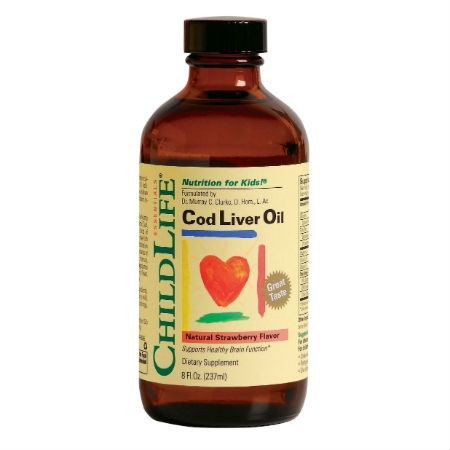 Vitamin ChildLife dầu cá tuyết Cod Liver Oil Natural, Strawberry 237ml