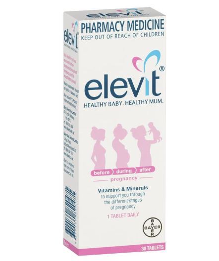 Vitamin tổng hợp cho phụ nữ khi mang thai Elevit Pregnancy Multivitamin Tablets 30 pack 30 days