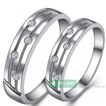 Nhẫn đôi Bạc Hiểu Minh NC036 - Sao tình yêu
