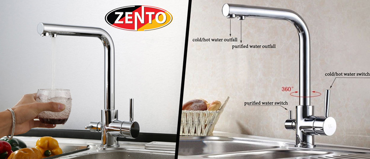 Vòi rửa bát 3 đường nước Zento ZT2091