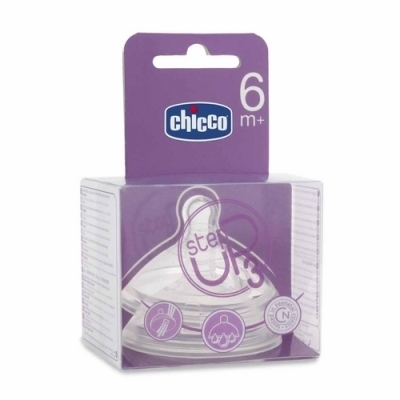 Hai núm ty chống đầy hơi Chicco Step Up 6M+ dành cho ăn đặc ...