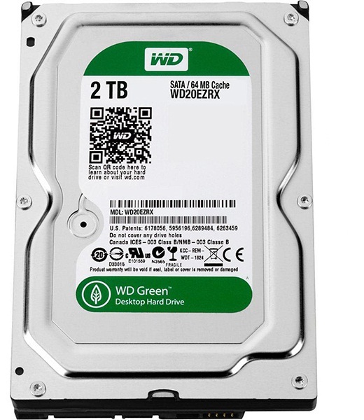 Ổ cứng HDD Western WD Caviar Green 2TB/ 7200 Rpm / Cache 64MB /Sata 3 (6.0 GB/s)