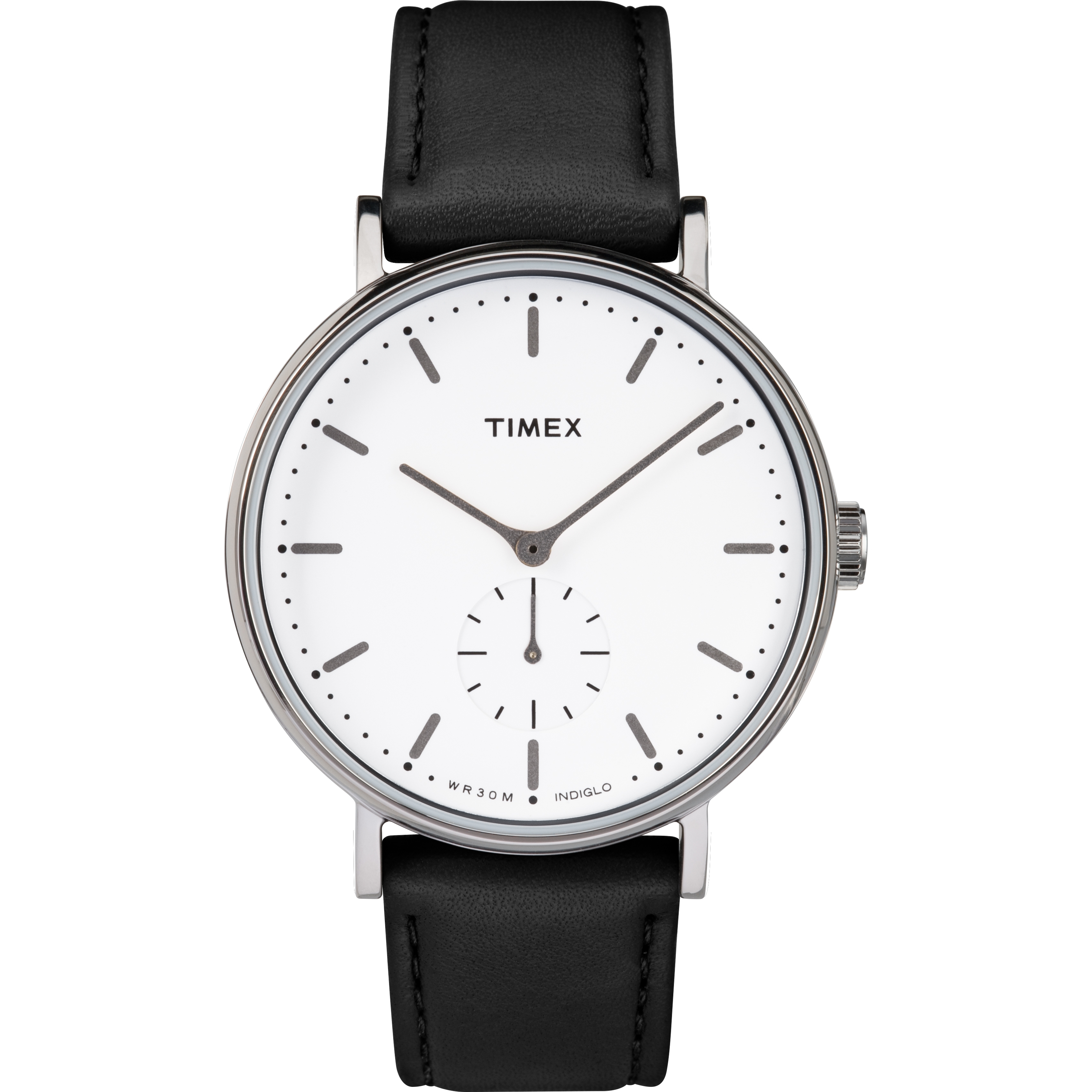 Đồng hồ dây da nam Timex màu đen TW2R38000 