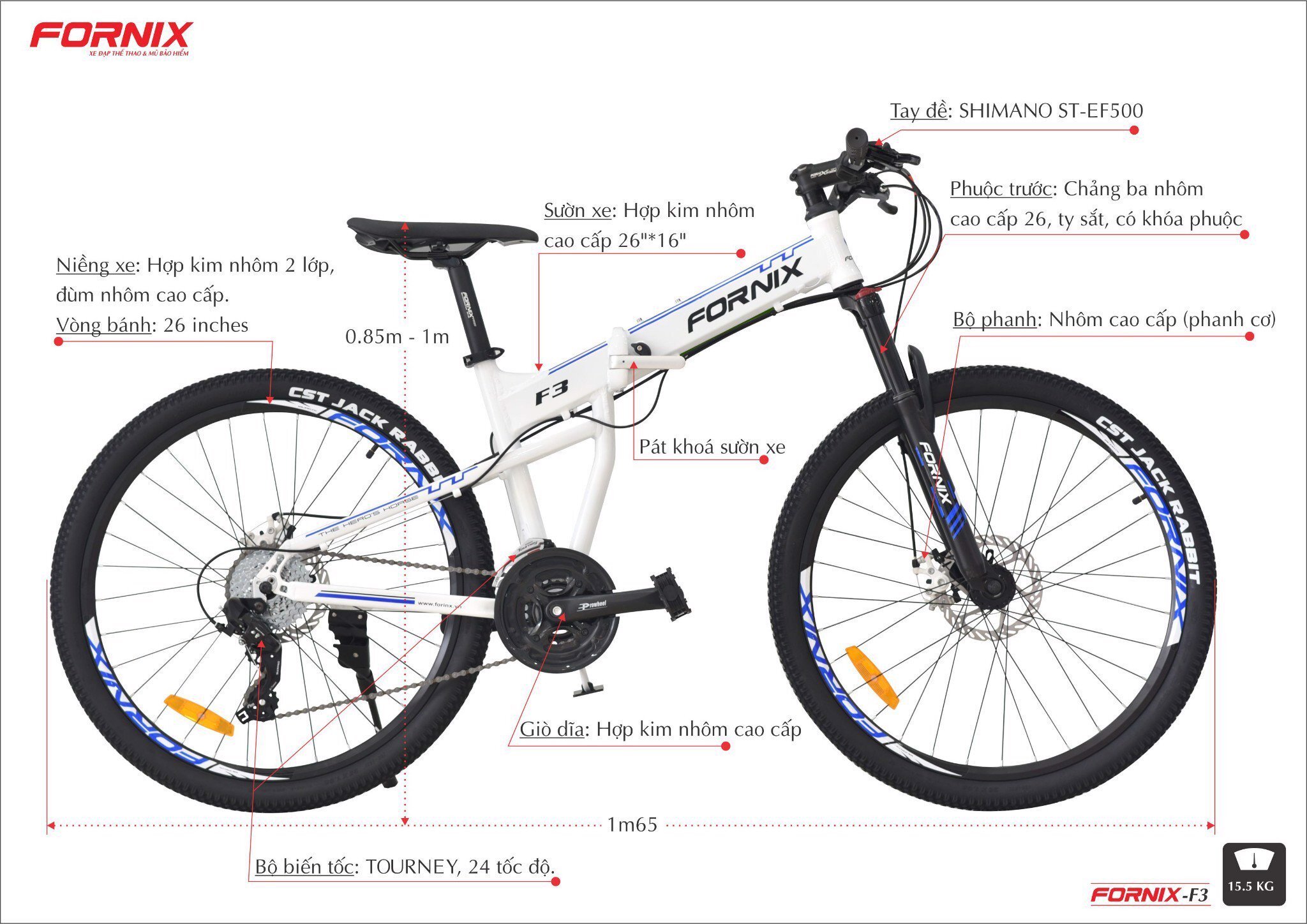 Xe đạp gấp địa hình Fornix F3
