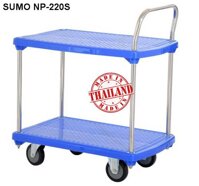 Xe đẩy hàng sàn nhựa 2 tầng Sumo Thái Lan NP-220S