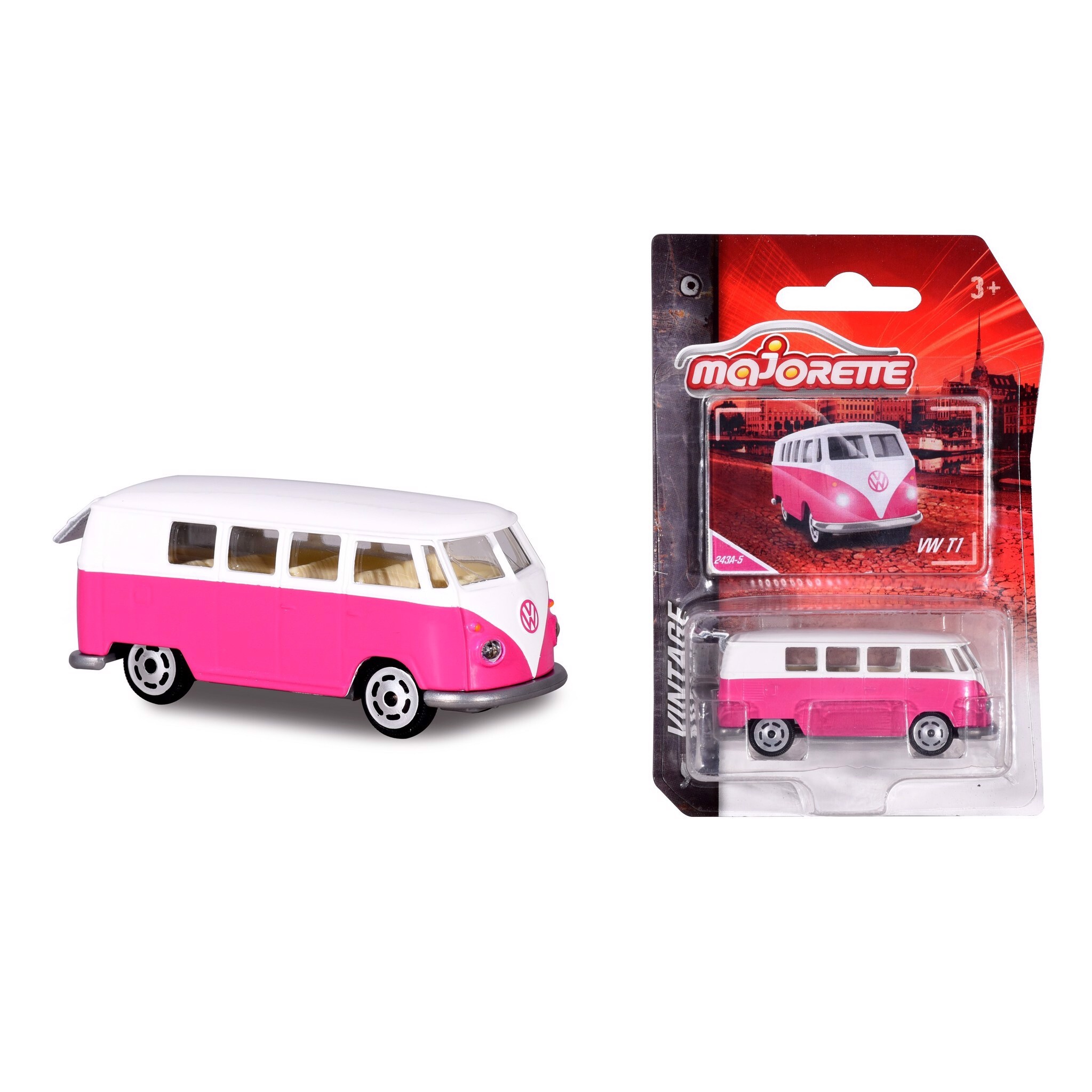 Xe mô hình Majorette VW T1 Bus 212052010051 - Pink Version