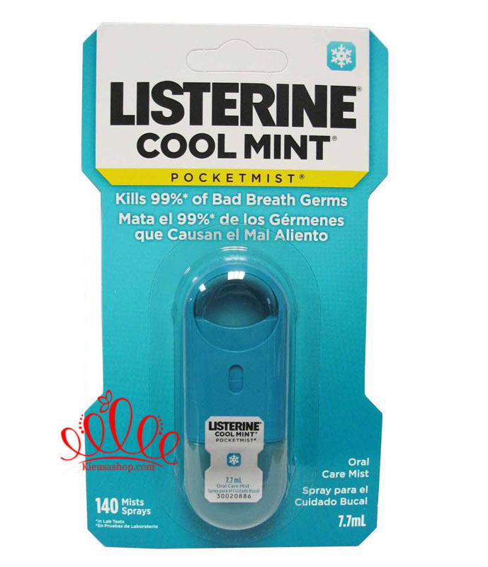 Xịt thơm miệng Listerine Cool Mint Pocket Mist 7.7ml