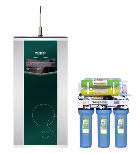 Máy lọc nước Kangaroo KG108AVTU 8 lõi đèn UV, Tủ Vertu 