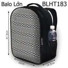 Balo họa tiết hình học trắng đen BLHT183 size lớn