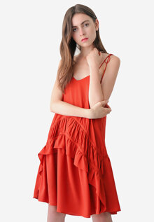 Đầm 2 dây Marc nhún bèo tùng NH054816