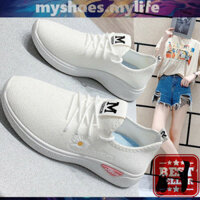 𝗠𝗬 𝗦𝗛𝗢𝗘𝗦 𝗠𝗬 𝗟𝗜𝗙𝗘 .̷ ̷  Giày nữ thể thao Fashion cúc Chữ M giá rẻ êm chân mới về thời trang đi bộ thể dục đi