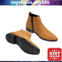 𝗠𝗬 𝗦𝗛𝗢𝗘𝗦 𝗠𝗬 𝗟𝗜𝗙𝗘 .̷ ̷ Giày chelsea boots nam da lộn ( mầu Vàng - Form to nên đặt lùi 1 size sẽ ôm chân hơn)