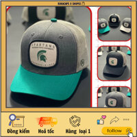 [ 𝐗𝐞𝐦 𝐀̉𝐧𝐡 𝐓𝐡𝐚̣̂𝐭 ]  Mũ nón kết lưới / nón lưỡi trai lưới Michigan spartans khoá bấm xạm - đen - xanh coban VNXK