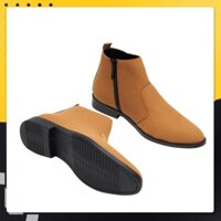 ᵀᴴᴱ ˢᴴᴼᴱˢ ᴺᴱᵂ ⬥︎ Giày chelsea boots nam da lộn ( mầu Vàng - Form to nên đặt lùi 1 size sẽ ôm chân hơn)  cổ khóa, đế khâu