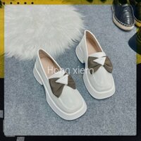ᵀᴴᴱ ˢᴴᴼᴱˢ ᴺᴱᵂ ⬥︎ Giày đốc nữ thắt Nơ Tam Giác đế cao 5cm, Giày oxford vintage , giày đốc đế dày nâng chiều cao tiểu thư