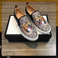 ᵀᴴᴱ ˢᴴᴼᴱˢ ᴺᴱᵂ ⬥︎ Giầy lười vải da nam in hổ gót đen mẫu mới thời trang cực chất đi học đi chơi