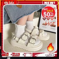 ᵀᴴᴱ ˢᴴᴼᴱˢ ᴺᴱᵂ ⬥︎ Giày sandal nữ quai ngang bèo nhúm khuy cài đế cao 4p xinh đơn giản mix nhẹ nhàng/cá tính đẹp đi chơi h