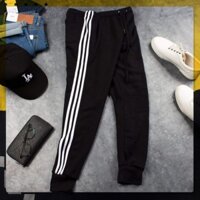 ᵀᴴᴱ ˢᴴᴼᴱˢ ᴺᴱᵂ ⬥︎ SALE - Q1 - Quần Jogger Thể Thao Nỉ [3 Sọc Trắng] Cho Cả Nam và Nữ (40-86kg) Form Chuẩn, Chất Umi Dày Đ