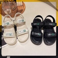 ᵀᴴᴱ ˢᴴᴼᴱˢ ᴺᴱᵂ ⬥︎ Sandal nữ đi học quai dán độn 4 cm mã SD010 mẫu mới 2 mầu Đen / Kem