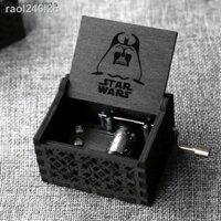 ┇ ☋ ☸ [Ảnh thật/Sẵn]Star Wars Hand Crank Music Box Hộp nhạc bằng gỗ Harry Potter Game of Thrones Sky City Beatles