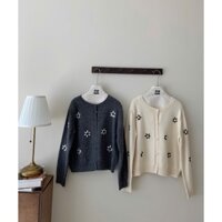 𝗟𝗔 𝗖𝗛𝗔𝗥𝗠𝗘́ | Áo len thêu hoa nổi cúc 400-3 Vni