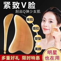 ❈ ❈ ❈ ✲ Bảng cạo sừng trâu trắng tự nhiên Làm đẹp da mặt Thanh kéo mặt Giảm béo Toàn thân Máy cạo râu đa năng Boar /