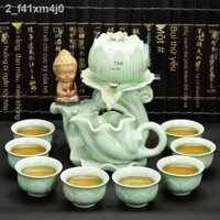 ✷ ✓ ✈ Bộ pha trà men ngọc cao cấp, ấm văn phòng tại gia, chén gốm sứ bán tự động, Kung Fu