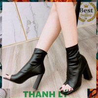 ⭐ ⭐ ⭐ Boot nữ, bốt cao gót xỏ ngón hở mũi cao cấp