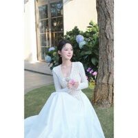 𝐍𝐄𝐖 𝐀𝐑𝐑𝐈𝐕𝐀𝐋 ✨ CAM KẾT CHUẨN HÌNH (𝐎𝐑𝐀𝐍𝐆𝐄 𝐒𝐓𝐔𝐃𝐈𝐎𝐒 ) - Mina Dress - Đầm Thiết Kế Vải Ren Tay Dài Tùng Kate Dáng Dài