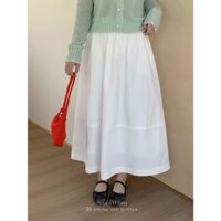 𝗟𝗔 𝗖𝗛𝗔𝗥𝗠𝗘́ | Chân váy trắng thô dài kéo khóa 33113 MISS STUDIO