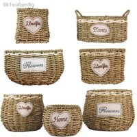 ┇ ◙ ▼ (Date mới)❇☫✷Tinh khiết đan bằng tay rơm chậu hoa củ cải xanh thịt khô hoa giỏ hoa trang trí mây trang trí sáng tạ