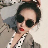 ❒ □ [ Giá SIÊU RẺ ]❧♀Kính râm nữ mặt tròn vuông màu đỏ đồng thời trang mát đi đường phố chụp ảnh chống tia cực tím che n