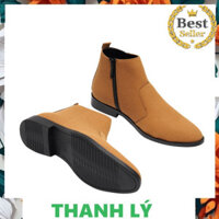 ⭐ ⭐ ⭐ Giày chelsea boots nam da lộn ( mầu Vàng - Form to nên đặt lùi 1 size sẽ ôm chân hơn)  cổ khóa, đế khâu chắc chắn