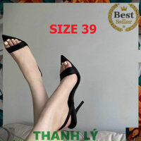 ⭐ ⭐ ⭐  H96 - Giày sandal nữ kiểu guốc cao gót mũi nhọn gót nhọn 9P nhẹ nhàng đi chơi thon gọn đơn giản