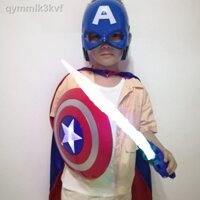 ☁ ▨ [ HOT Sale ]✔Captain America Khiên Mặt Nạ Phát Sáng Bộ Vũ Khí Thanh Kiếm Laser Đạo Cụ Áo Choàng Kỳ Nghỉ Show Đồ Chơi
