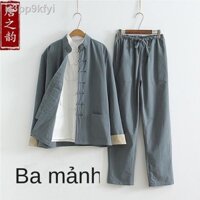 ☌ ☊ ๑ [ HOT Sale ]Tang suit nam bộ đồ nam phong cách Trung Quốc quần áo trà nam phong cách cổ xưa của nam giới trang phụ