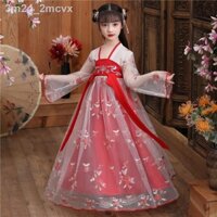 ✻ ✧ ™ [ HOT Sale ]3m2g_2mcvxTrẻ em Hanfu Cô gái Mùa hè Siêu cổ tích Váy Trang phục Quần áo Phong cách Trung Quốc Bộ đồ t