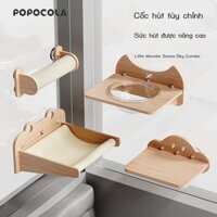 [ 𝐇𝐎𝐓 𝐃𝐄𝐀𝐋] POPO Mèo Võng Gỗ Chắc Chắn Cửa Sổ Kính Hút Mèo Leo Khung Treo Ban Công Mèo Kệ Kh