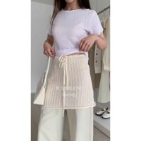 𝗟𝗔 𝗖𝗛𝗔𝗥𝗠𝗘́ | Quây váy len móc cạp chun dây luồn 80012 ROUR