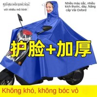 ☃ ™ ∏ [SẴN-RẺ] ✹❐Áo mưa xe máy điện, ắc quy, nam nữ độc thân, khoác poncho chống toàn thân dài, dày dặn.