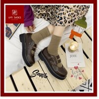 ★ ᗩᗰᗩᘔ𝗜ᑎ𝗚 𝗦𝗛𝗢𝗘𝗦 ★ [SẴN - 2 MÀU] Giày búp bê nữ phong cách Anh quốc vintage retro đơn giản màu đen/nâu mũi tròn đế