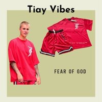 [ 𝘍𝘳𝘦𝘦 𝘚𝘩𝘪𝘱 ] Set Mesh Fear Of God 7th Collection, set quần và áo Fear Of God Đỏ- TiayVibes