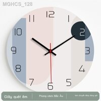 ✌ ┅ ﹍ Thời Trang Đơn Giản Bắc Âu Phòng Khách Hình Tròn Đồng Hồ Treo Tường Nhà Cá Tính Trang Trí Phòng Ngủ Tắt Tiếng Đồng